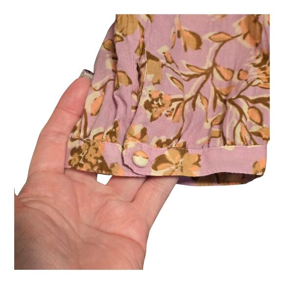 J Jill Womens Button Up Shirt Size 2X Pink Floral Print Long Sleeves Lightweight - Picture 8 of 11